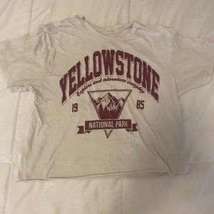 Yellowstone Medium Red and White Cropped Tee